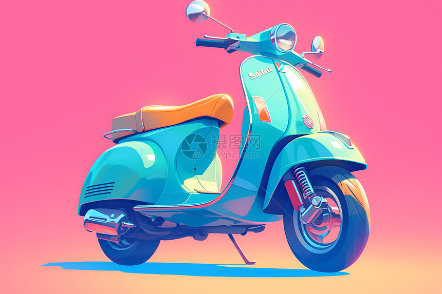 绚丽色彩中的摩托车设计图片