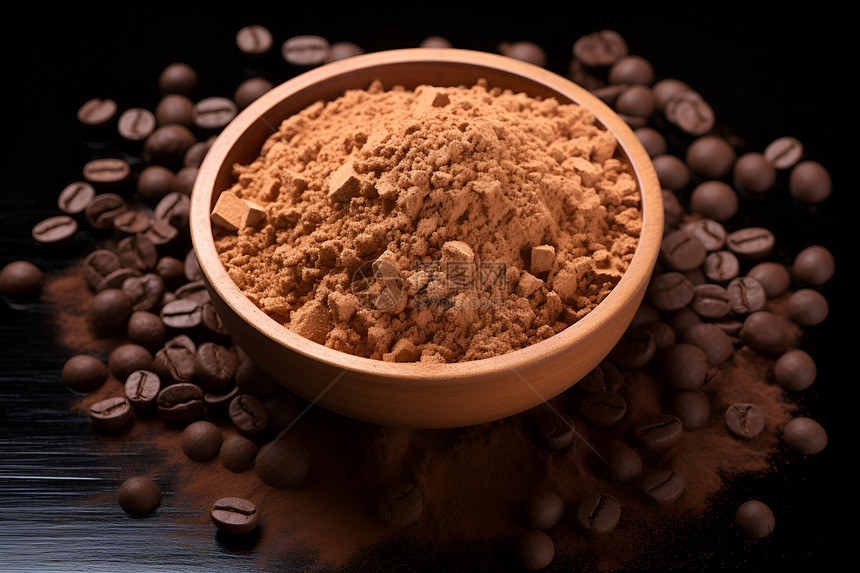 咖啡豆与磨碎的咖啡豆图片
