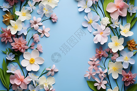 手绘装饰花卉墙上的花朵背景