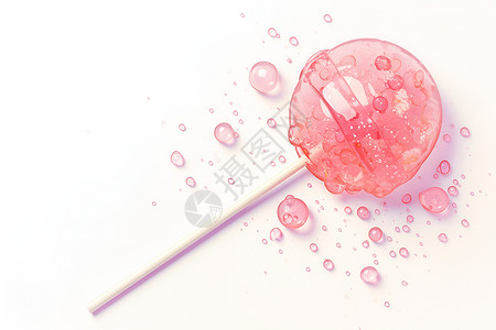 粉色糖果分割线粉色的美味棒棒糖插画