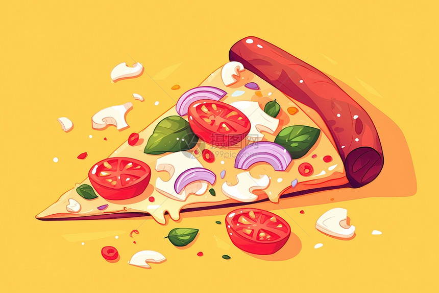 香脆的番茄披萨图片