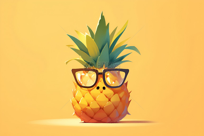 太阳眼镜下的菠萝图片