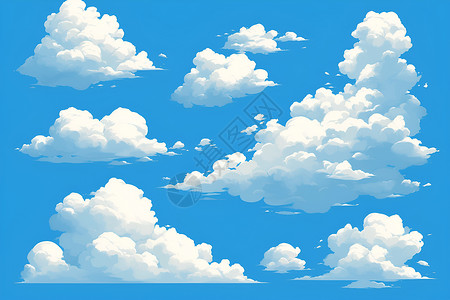 天际的白云背景图片