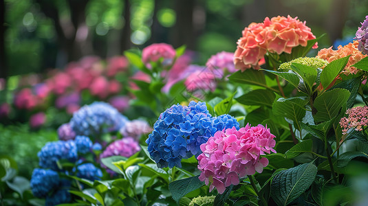 桔色花朵五彩缤纷的花朵背景