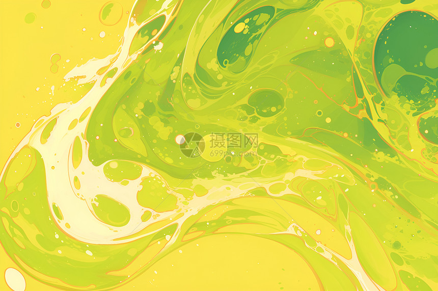 绿色流动的液体图片
