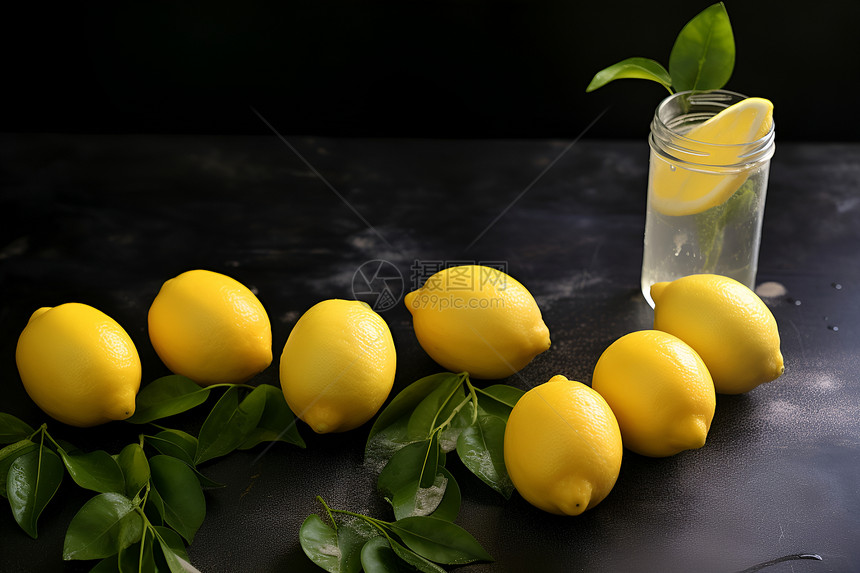 清新柠檬水图片