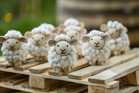 白色木板木板上的羊群插画