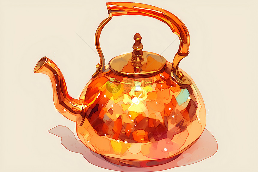 金色的茶壶图片