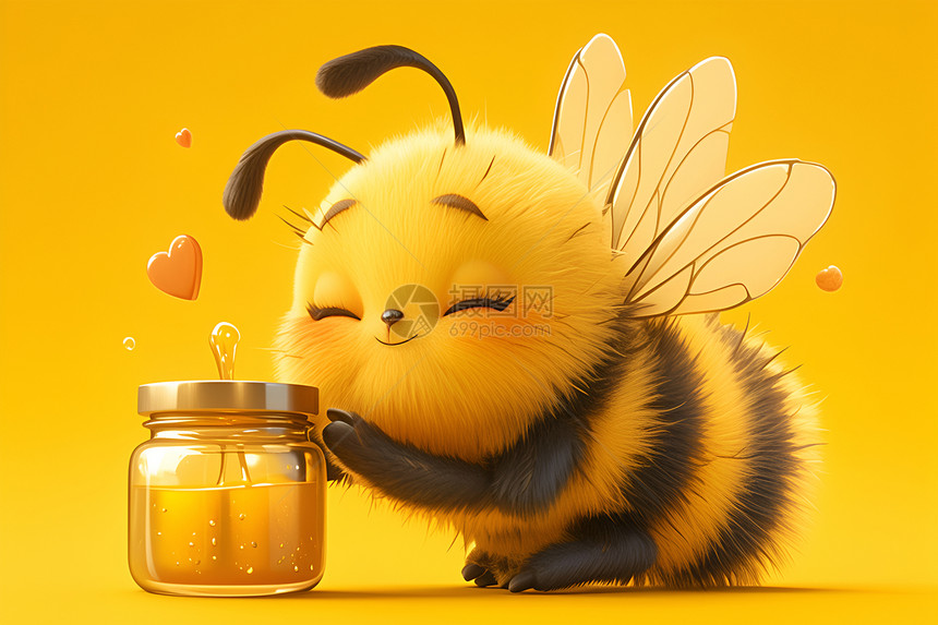 抱着蜂蜜的蜜蜂图片