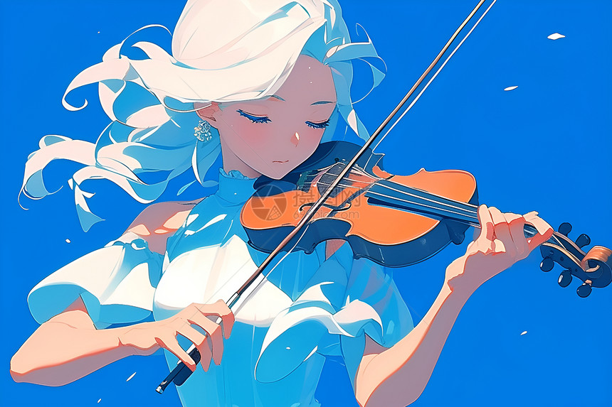 演奏小提琴的少女图片