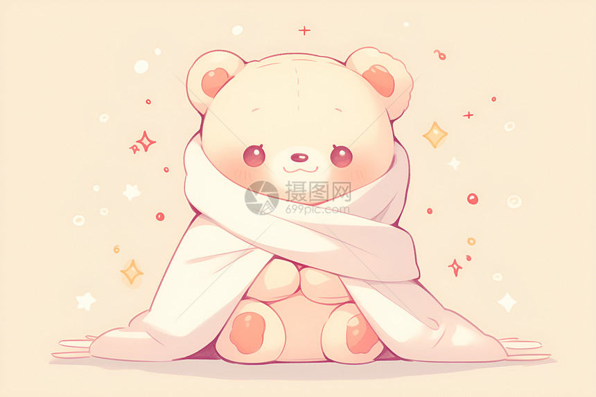 可爱泰迪熊插画图片