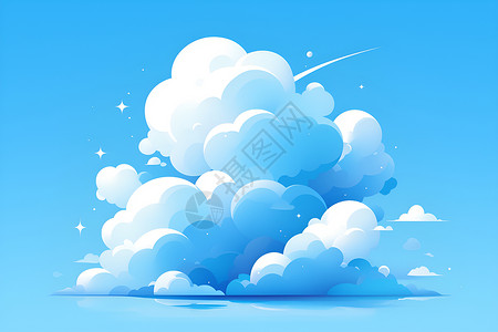云彩图标飘逸的云彩插画