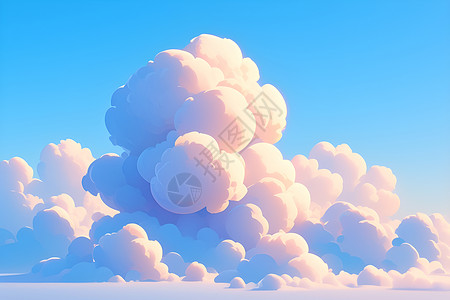 全尺寸浮云飘渺的美景插画