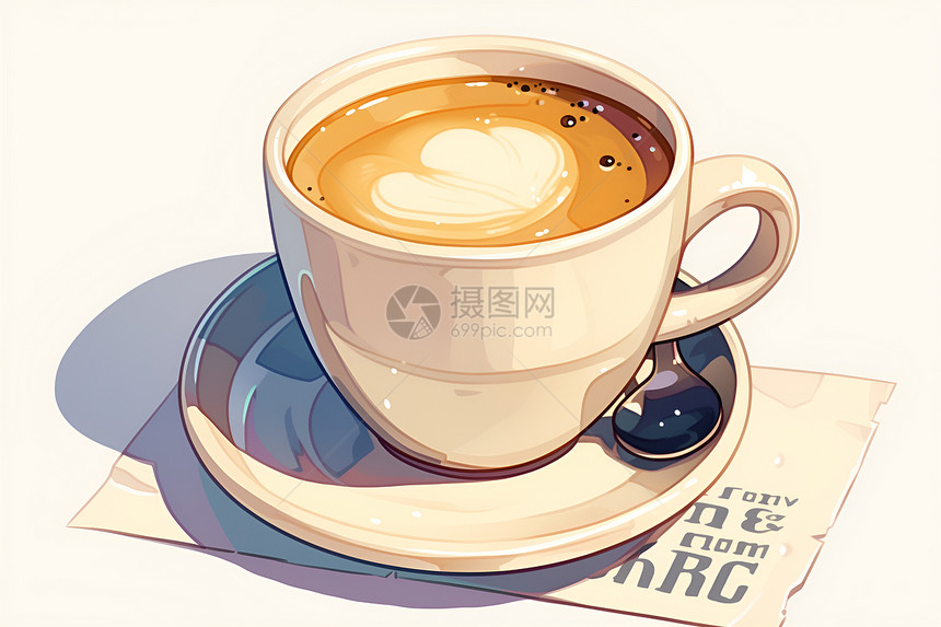 一杯新鲜冲泡的咖啡图片