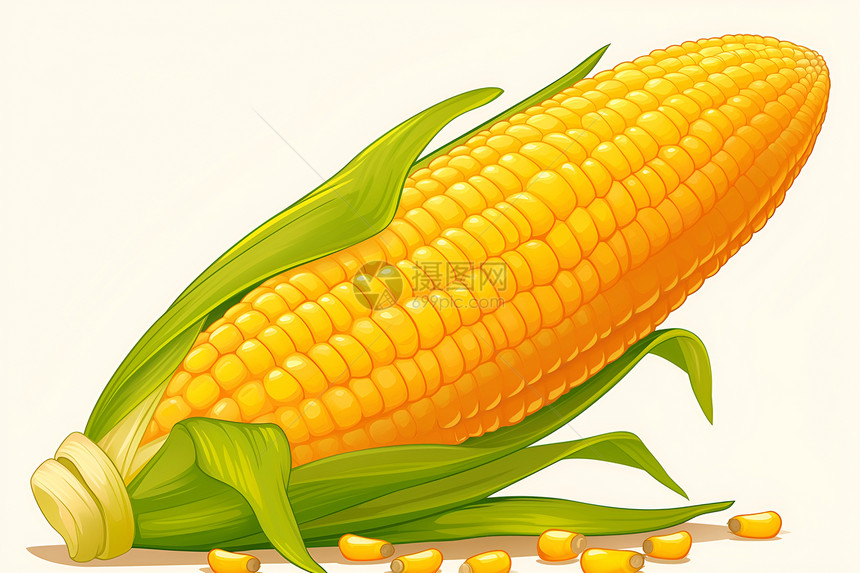 玉米的光影细节图片