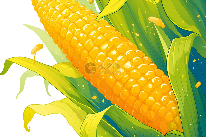 色彩鲜艳的玉米棒图片