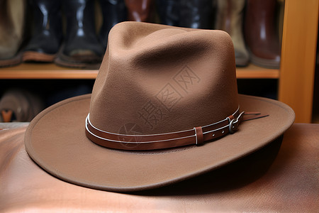 棕色帽子复古风格的帽子插画