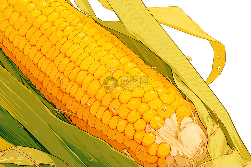 金黄的玉米棒图片