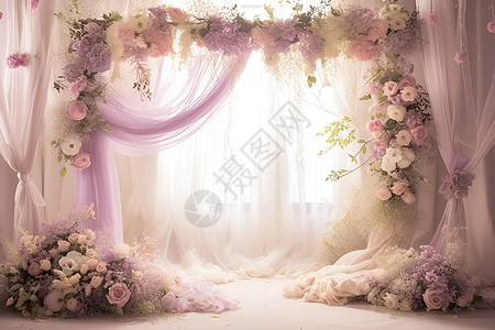 婚礼中装饰的玫瑰背景图片