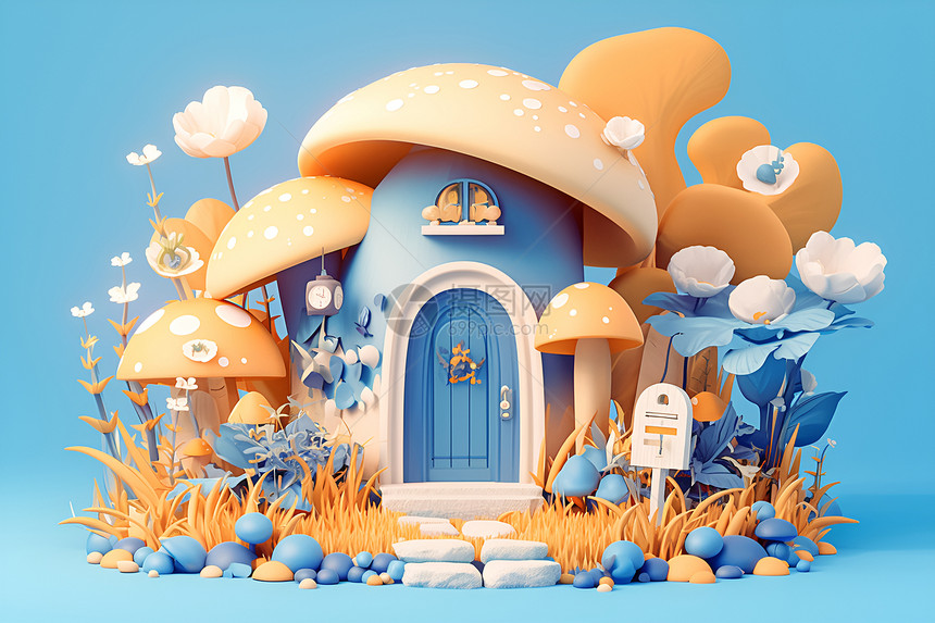 设计的蘑菇小屋图片