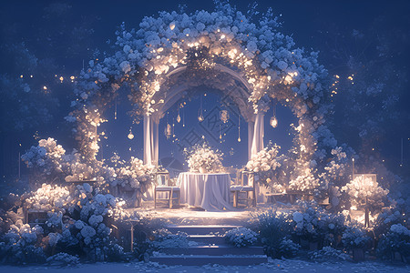 浪漫梦幻的婚礼场地背景图片