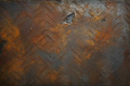 棕色六角星锈迹斑斑的面板背景