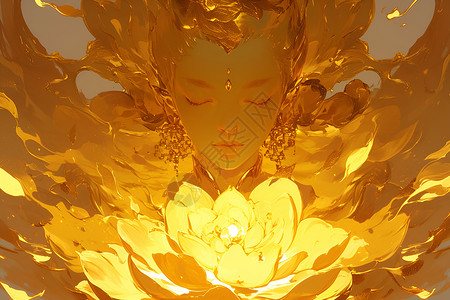 金色莲花背景色素材高清图片
