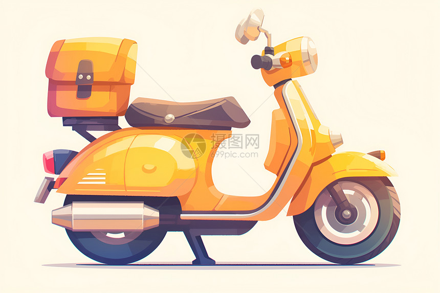 黄色小摩托车图片