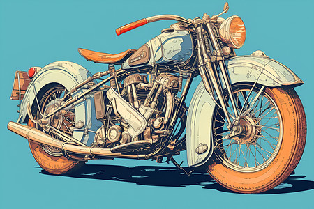 怀旧复古摩托车背景图片