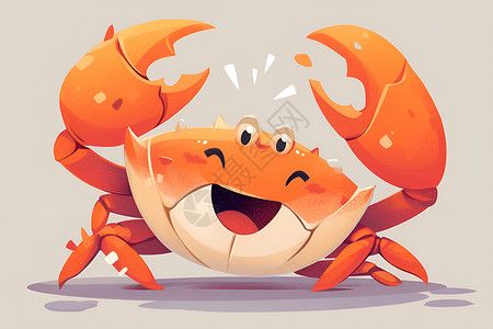 开心的小螃蟹欢乐的小螃蟹插画