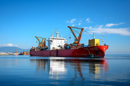 海上的货轮出口运输高清图片