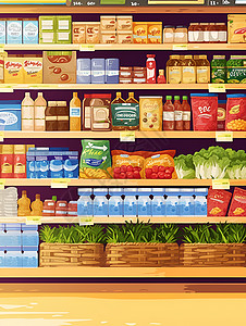 超市的货架背景图片