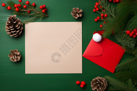 绿色信纸背景圣诞节卡片背景