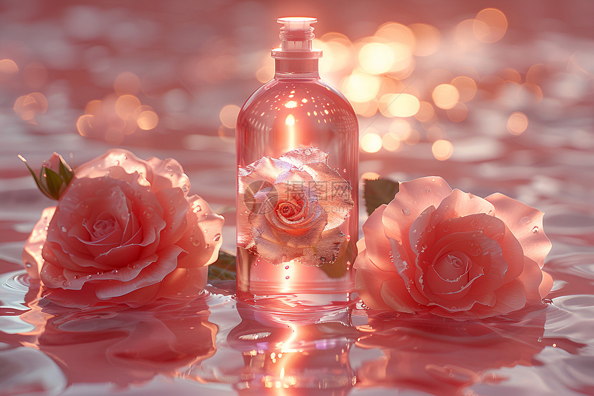 玫瑰精油花瓶图片