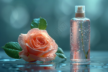 玫瑰玻璃瓶玫瑰香波设计图片