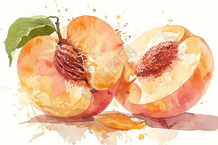 桃子背景新鲜的桃子插画