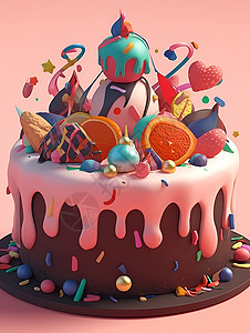 糖霜蛋糕甜品蛋糕插画