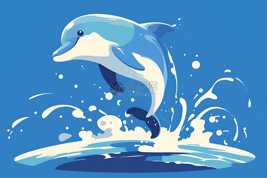 水中跃出的海豚图片