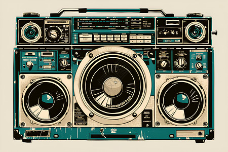 复古收音机插画背景图片