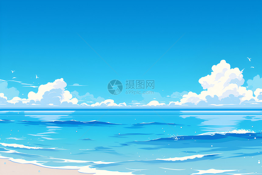 壮丽的蓝色大海图片