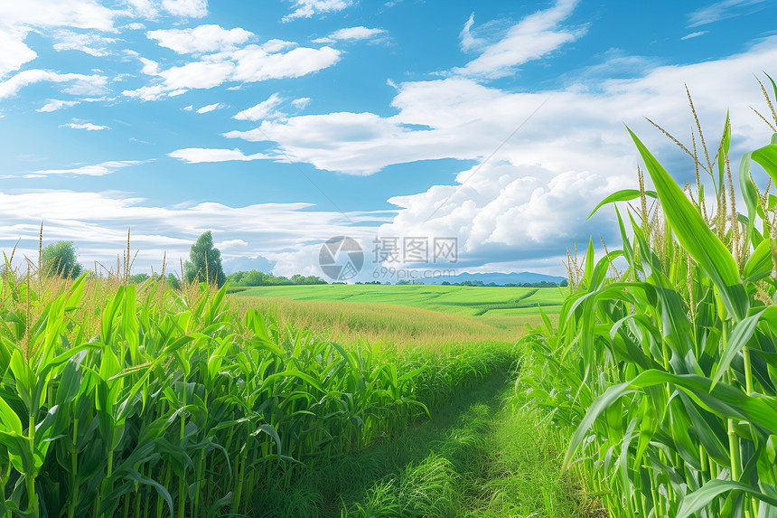 田地中的玉米图片
