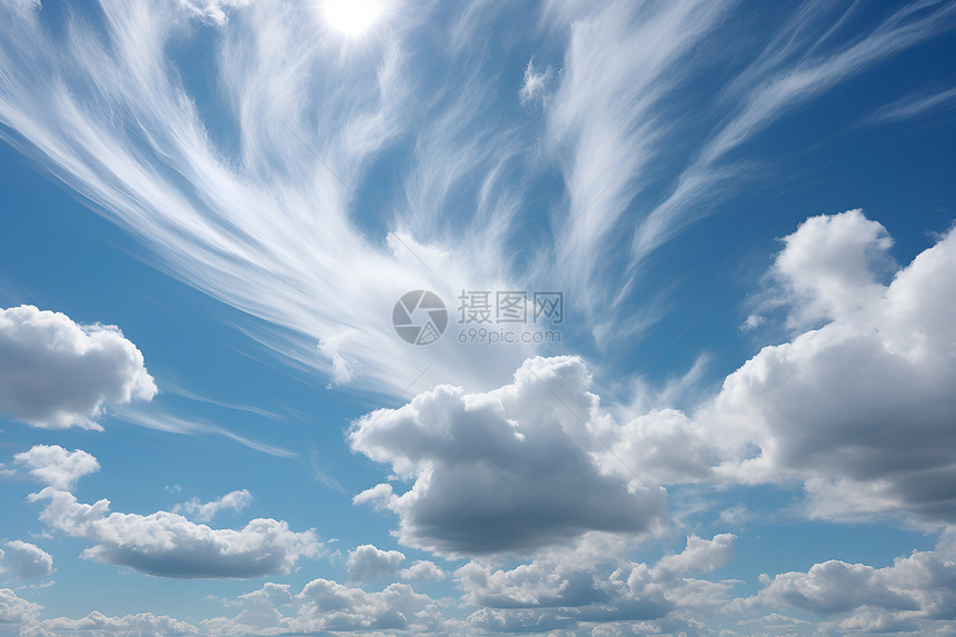 天空奇幻的白云图片
