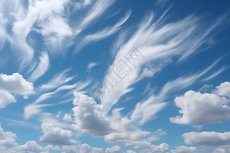 一群飘逸的云朵背景图片