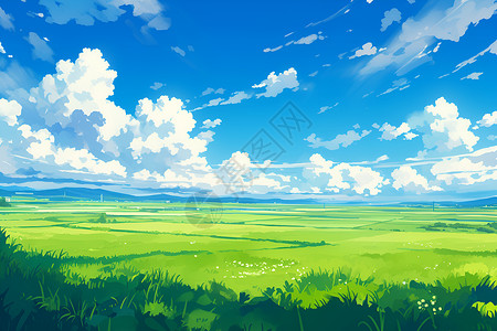 橿原原野上的天空插画