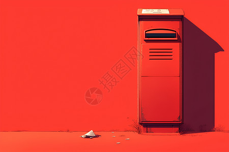 红色邮箱桶邮局信箱高清图片