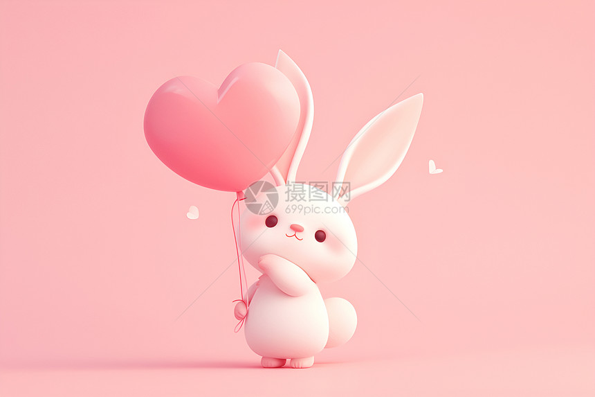 粉嫩的兔子图片