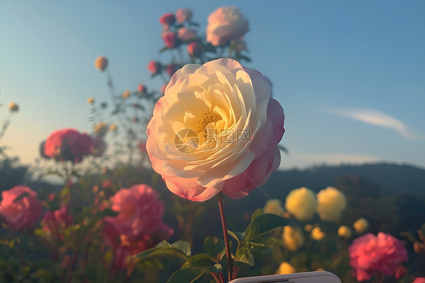 一片玫瑰花丛图片