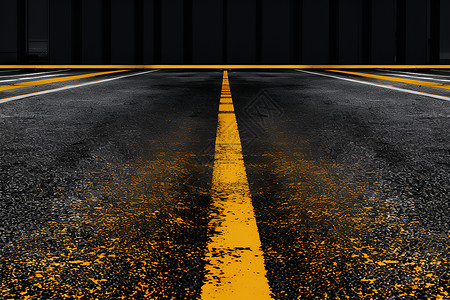 道路上的黄线高清图片