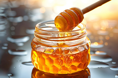美食蜂蜜健康煮饭勺高清图片