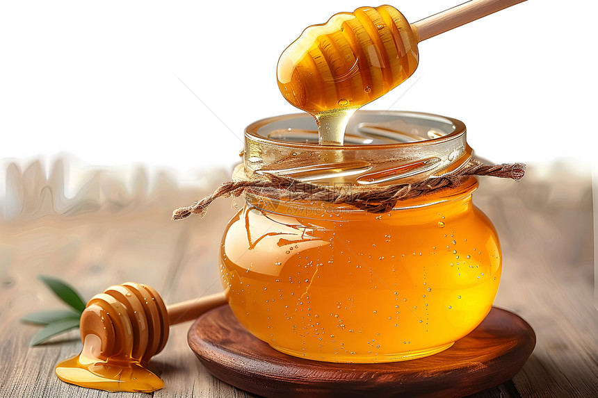 蜂蜜里的木勺图片